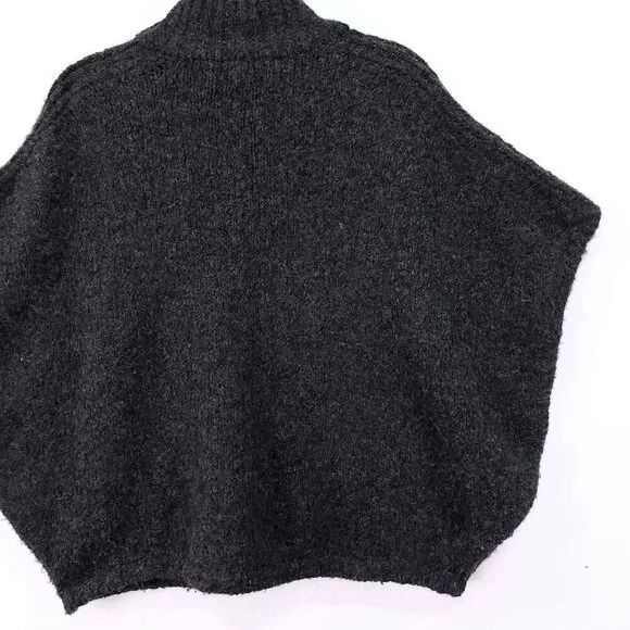 Sita Murt Turtleneck Poncho Sweater Size Small Sherpa Fleece Pullover - Picture 11 of 12